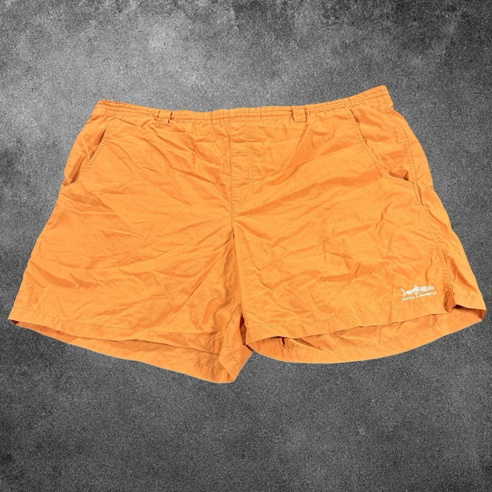 Columbia PFG Performance Fishing Gear Men's L Orange Nylon Shorts Packable